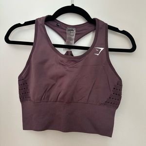 Gymshark Energy Seamless Longline Sports Bra in Medium Purple